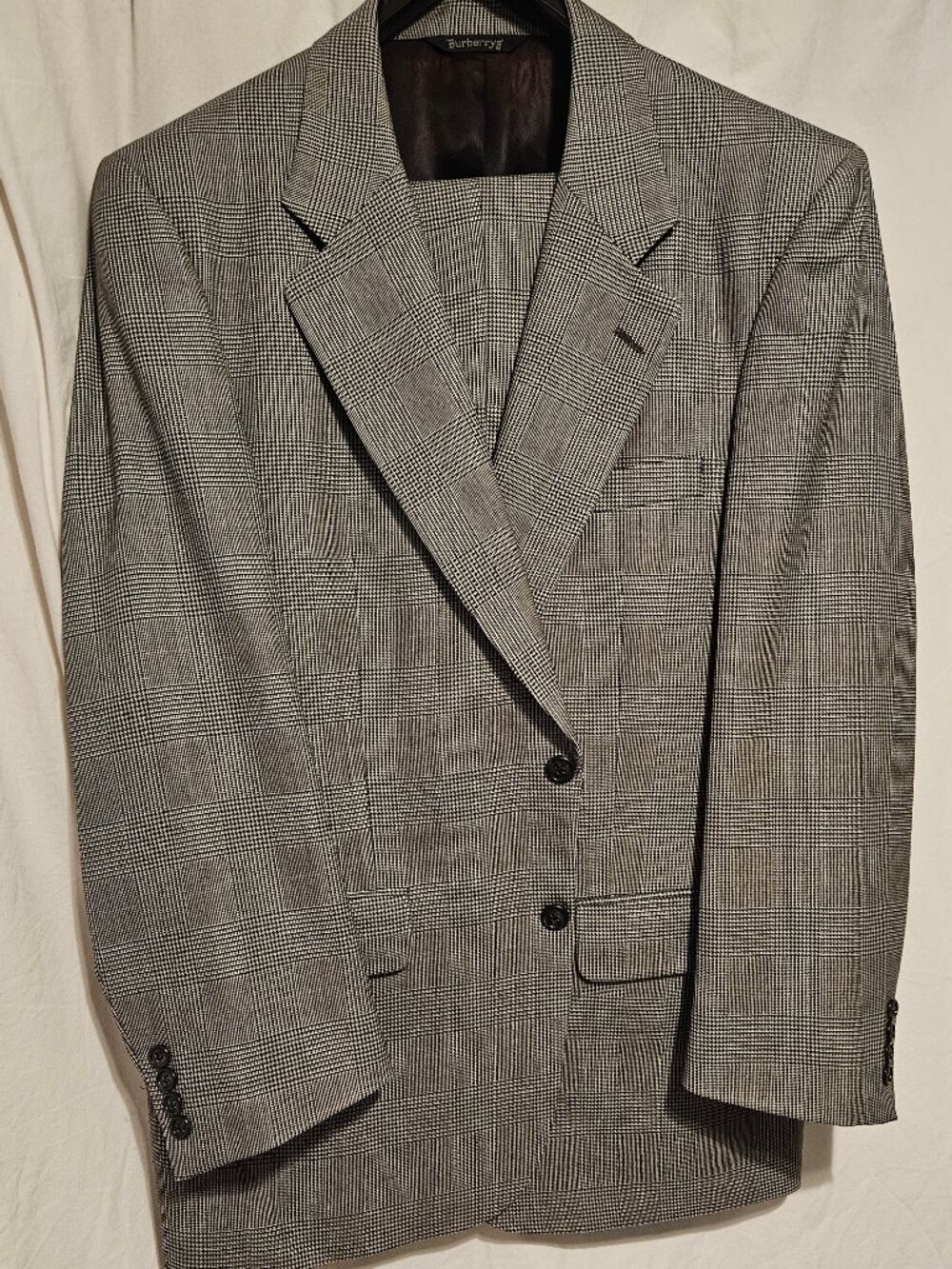 Vintage Gray patch work pattern 'Burberrys' suit set.